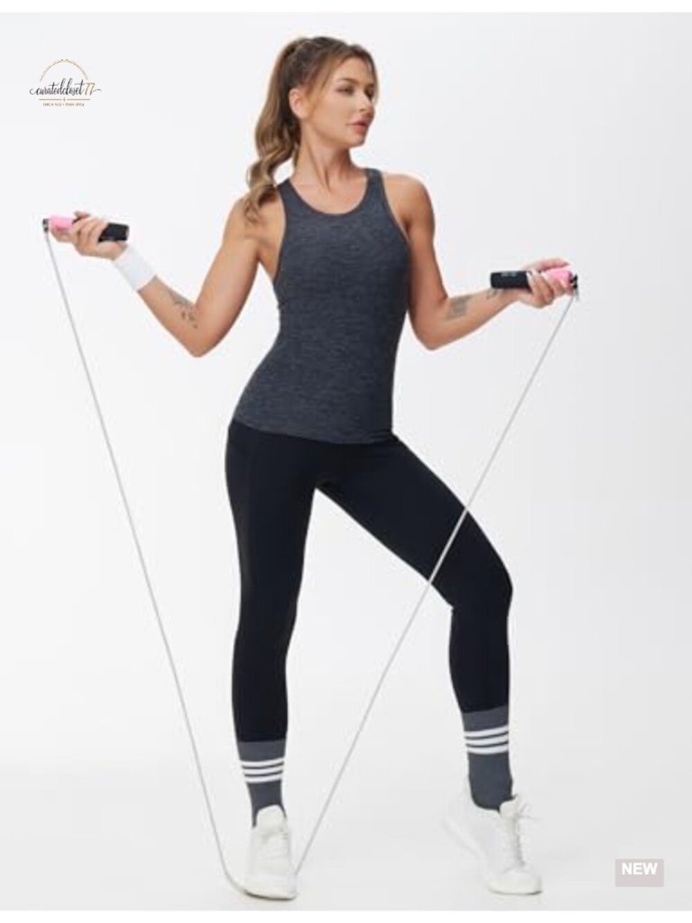 High Waist Yoga Leggings with Pockets Tummy Control 4-Way Stretch - Picture 5 of 6